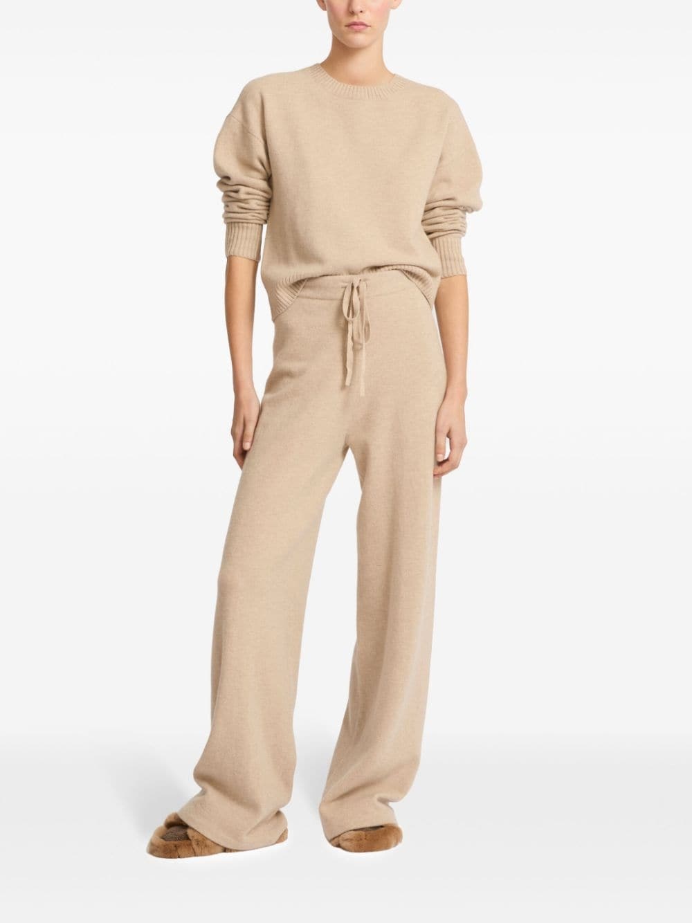 knitted wide-leg trousers - 2