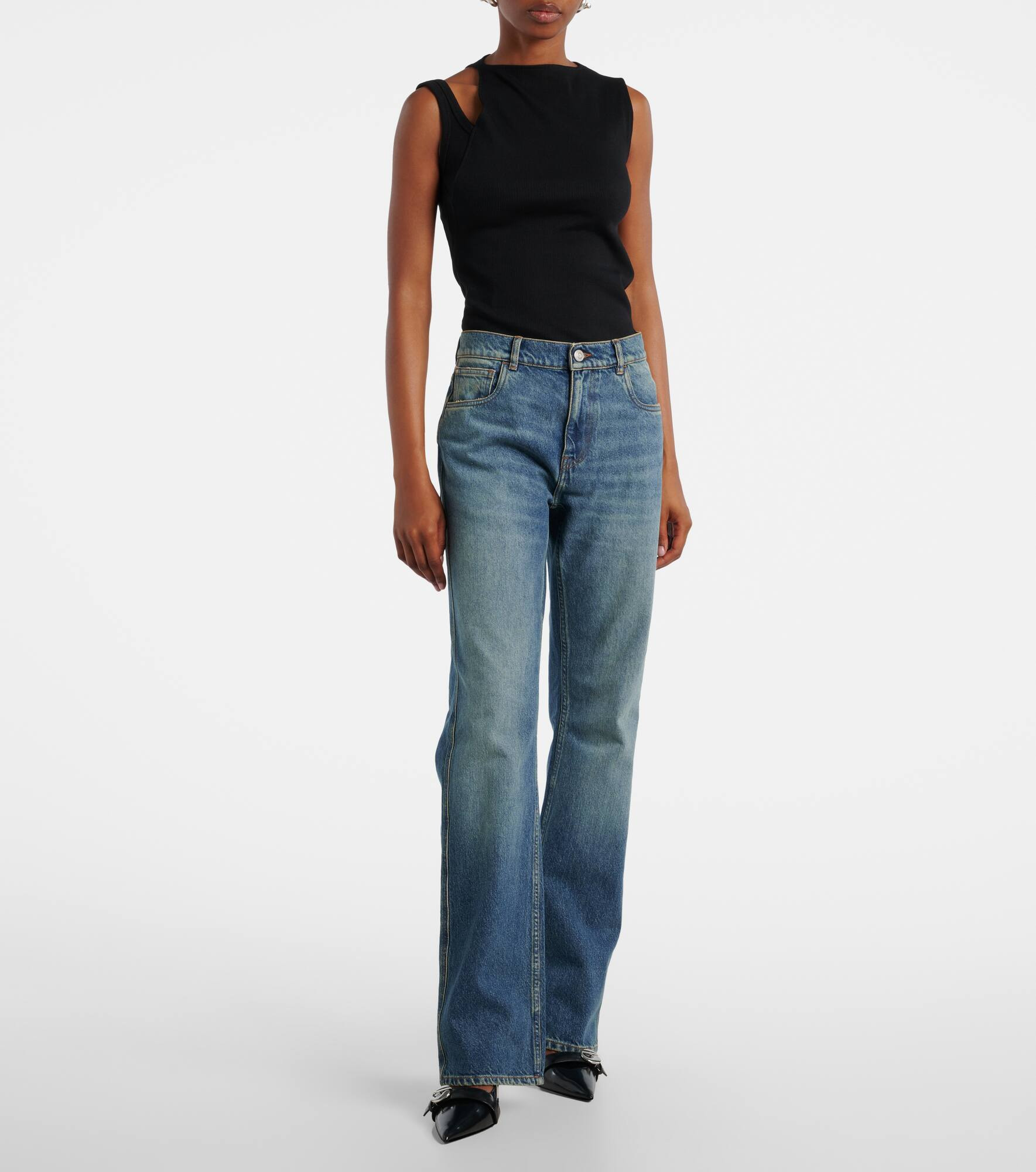 Mid-rise straight jeans - 5