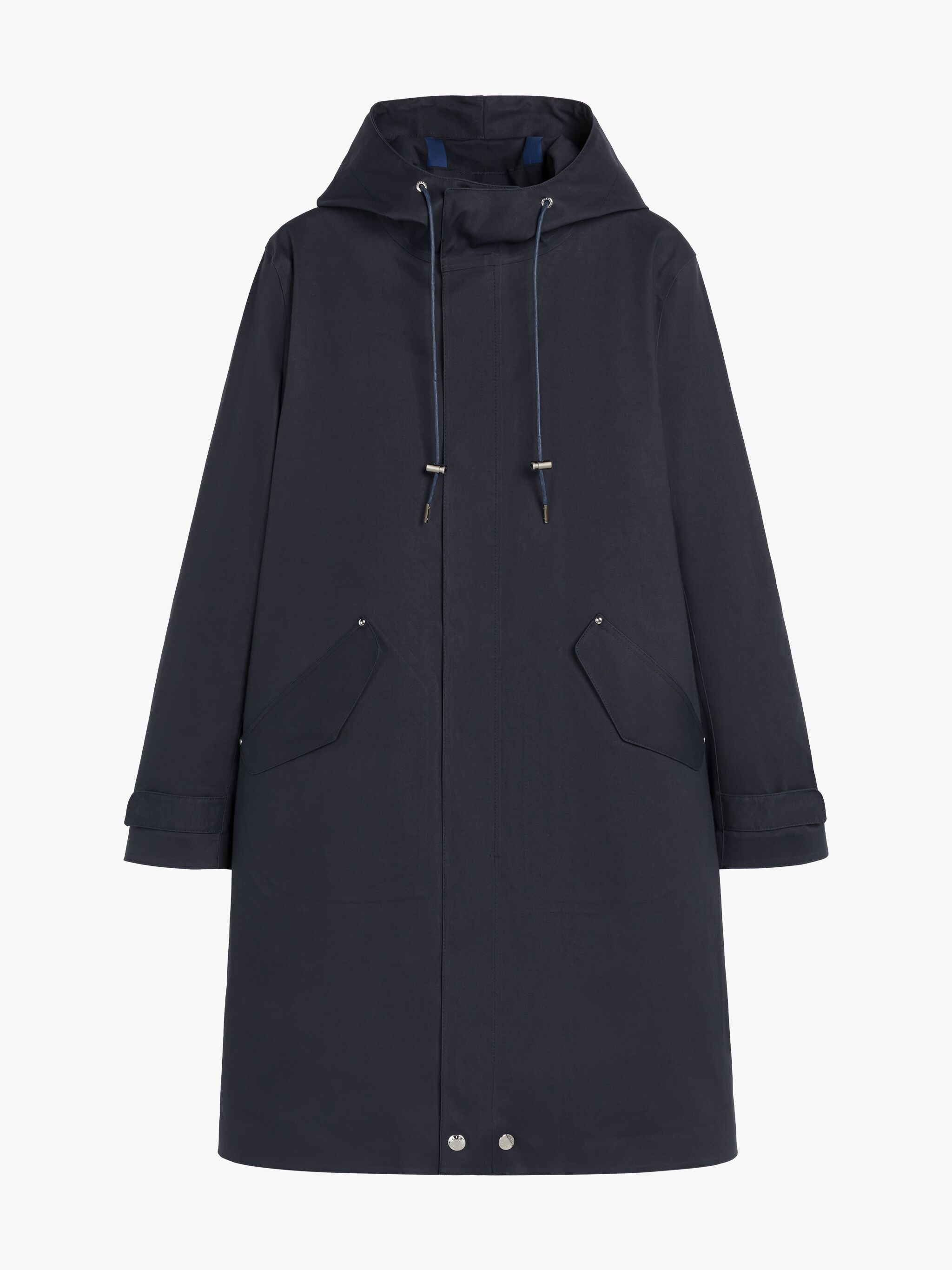 GRANISH NAVY BONDED COTTON HOODED COAT - 1