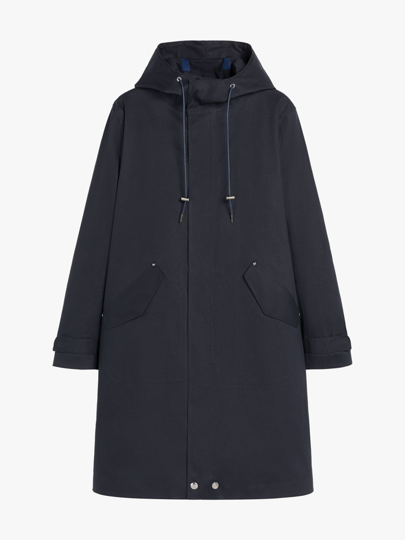GRANISH NAVY BONDED COTTON HOODED COAT 1