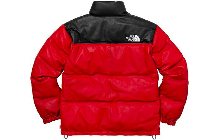 Supreme FW17 x The North Face Leather Nuptse Jacket 'Red' SUP-FW17-619 - 2