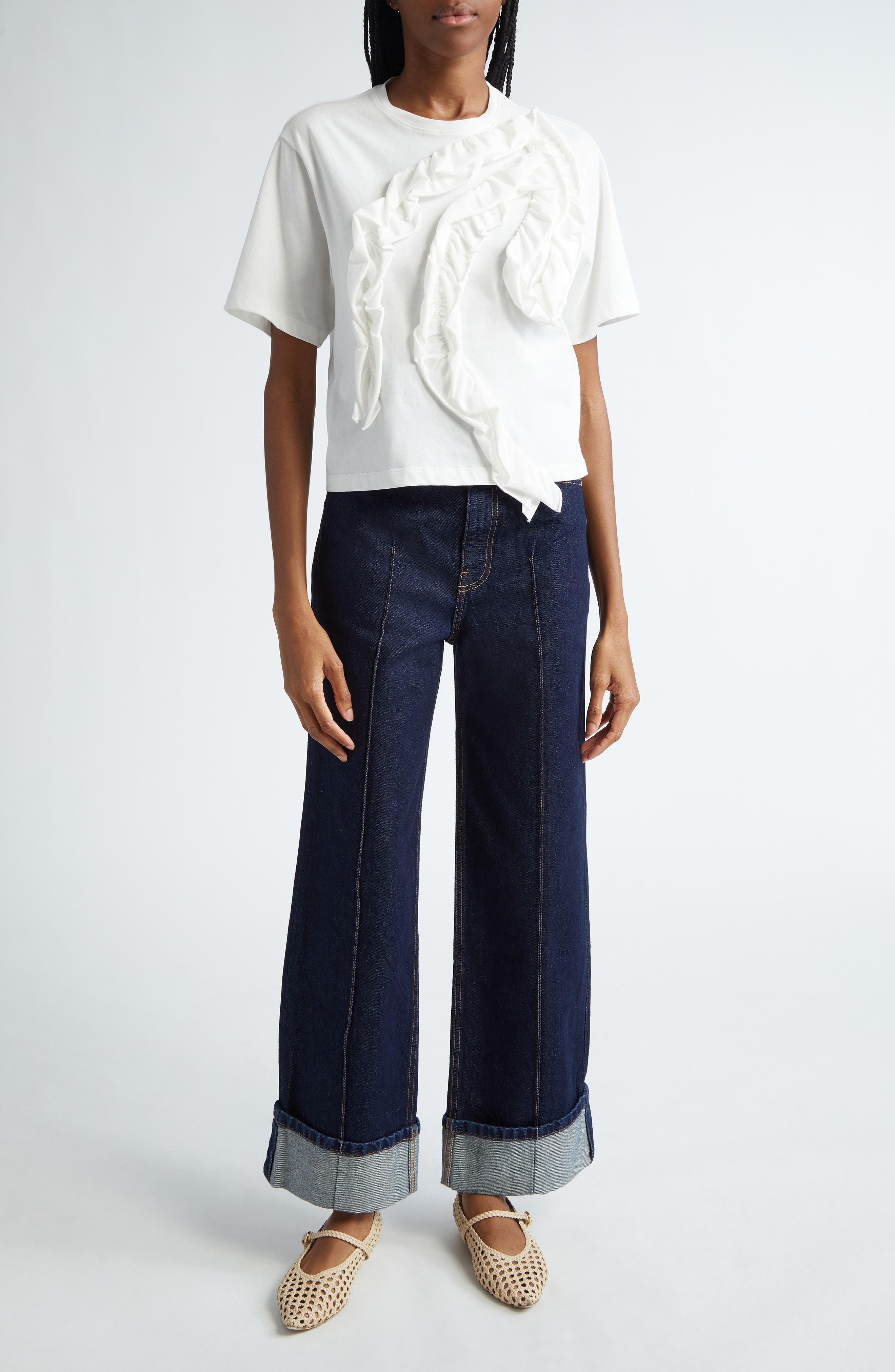 The Genevieve Topstitch Nonstretch Jeans - 8