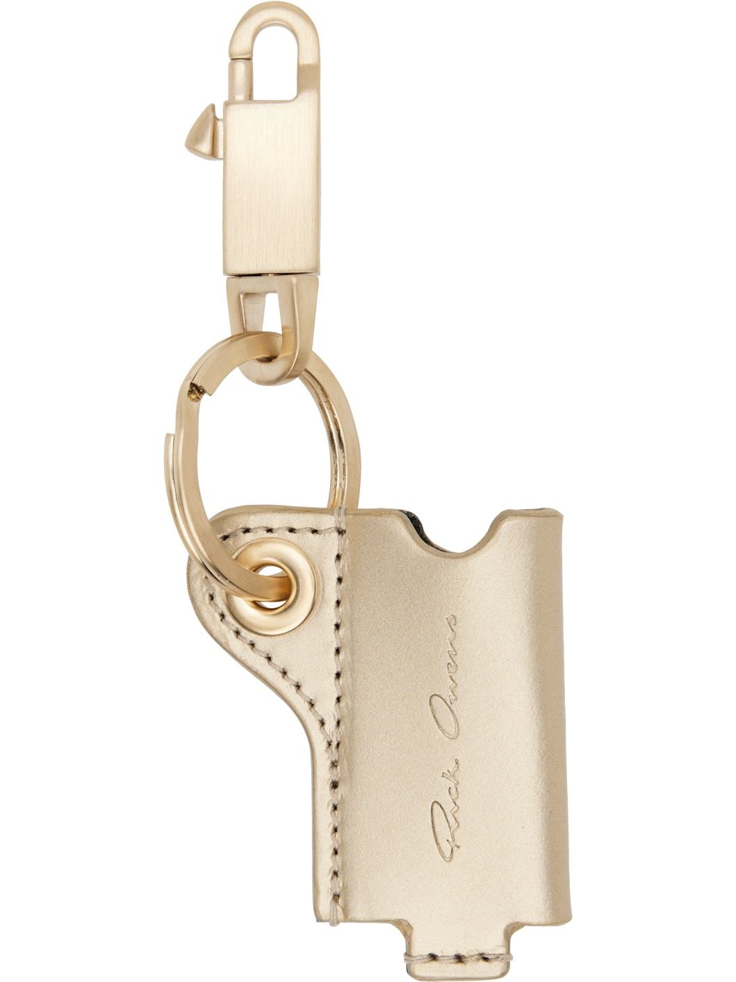 Gold Hollywood Mini Lighter Holder Keychain - 1