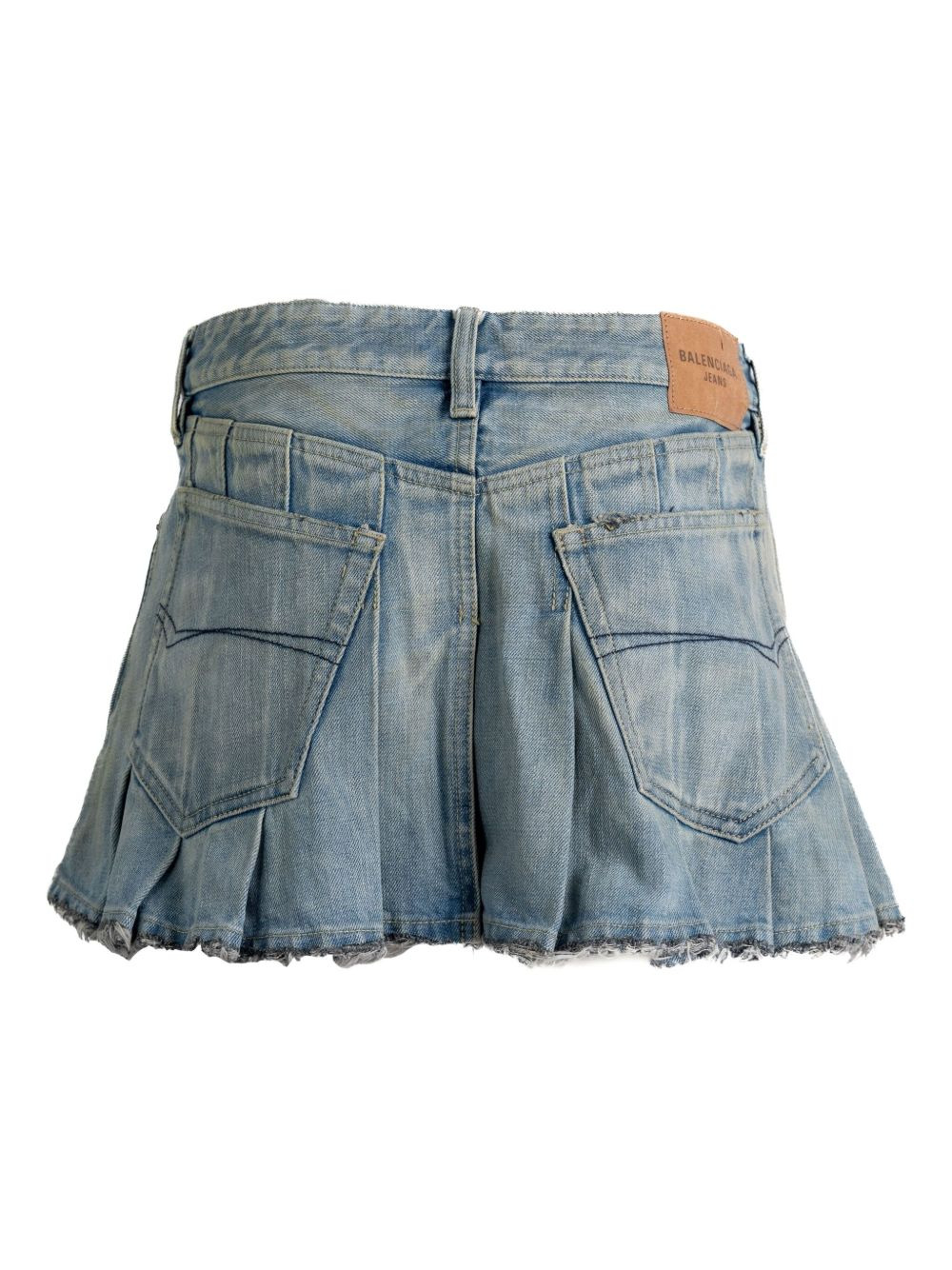 pleated denim mini skirt - 2