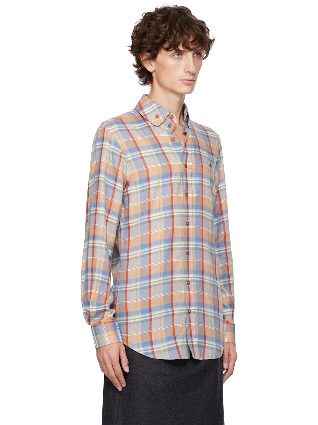 Blue & Orange Two Button Krall Shirt - 2