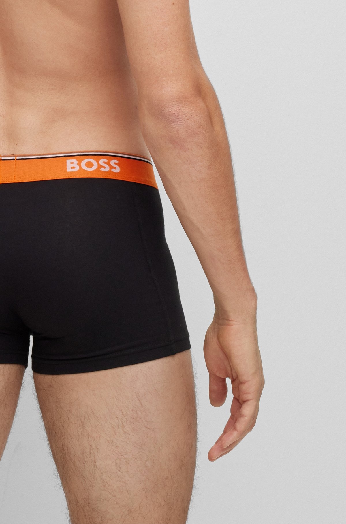 THREE-PACK OF STRETCH-COTTON TRUNKS WITH LOGO WAISTBANDS - 5