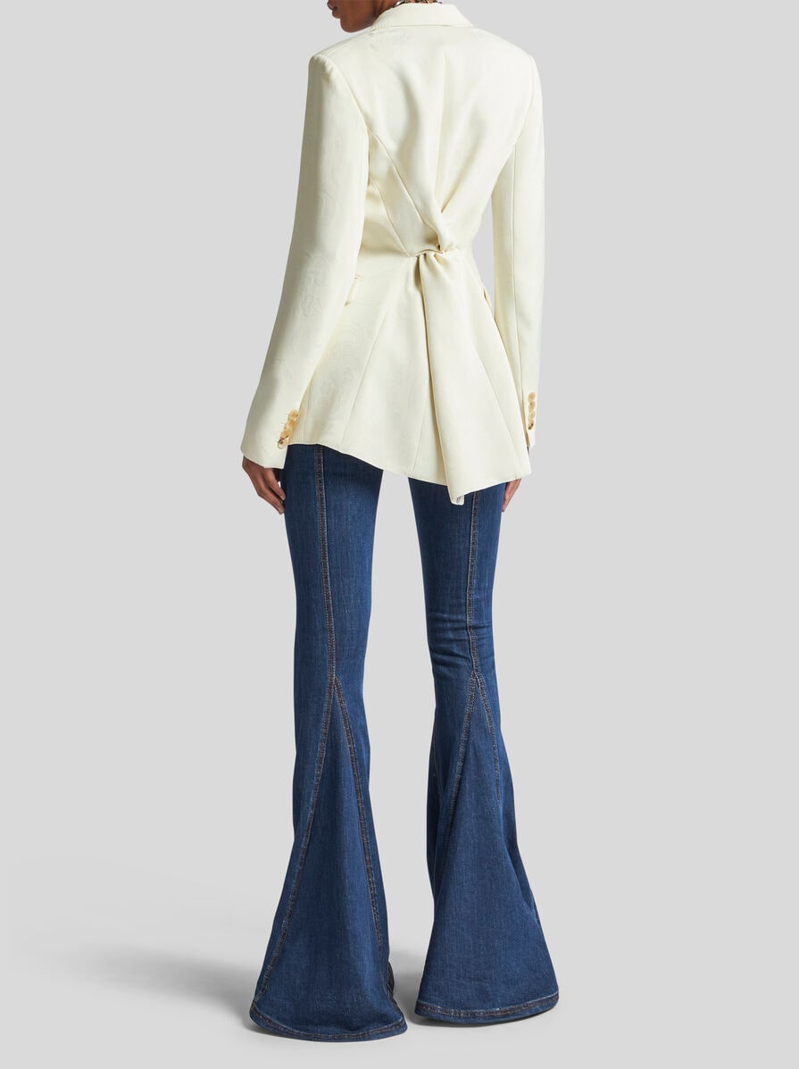 PAISLEY JACQUARD JACKET WITH REAR KNOT - 4