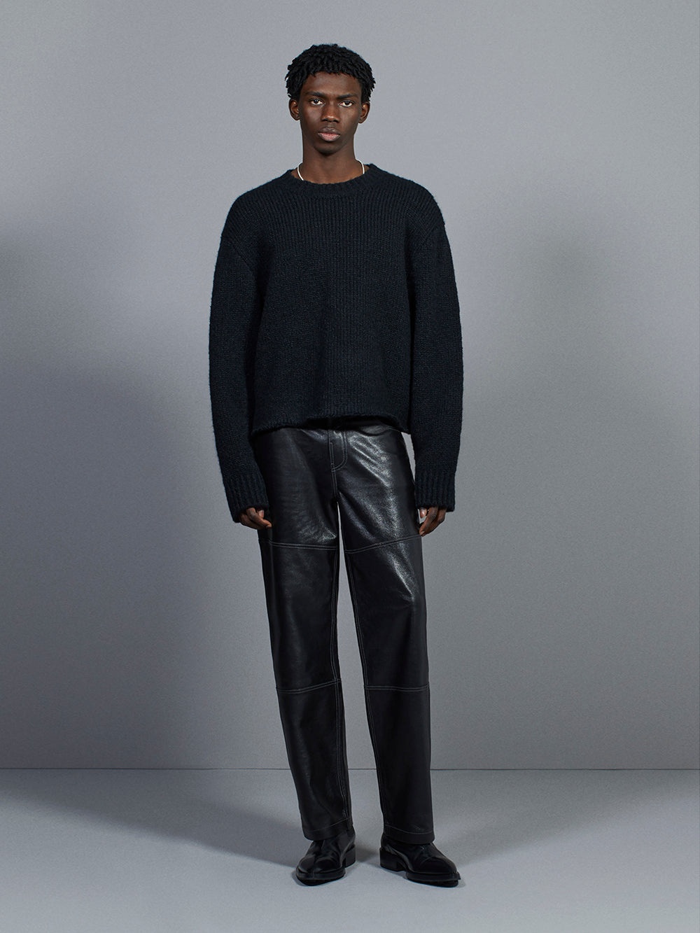Leather Trouser in Black - 2