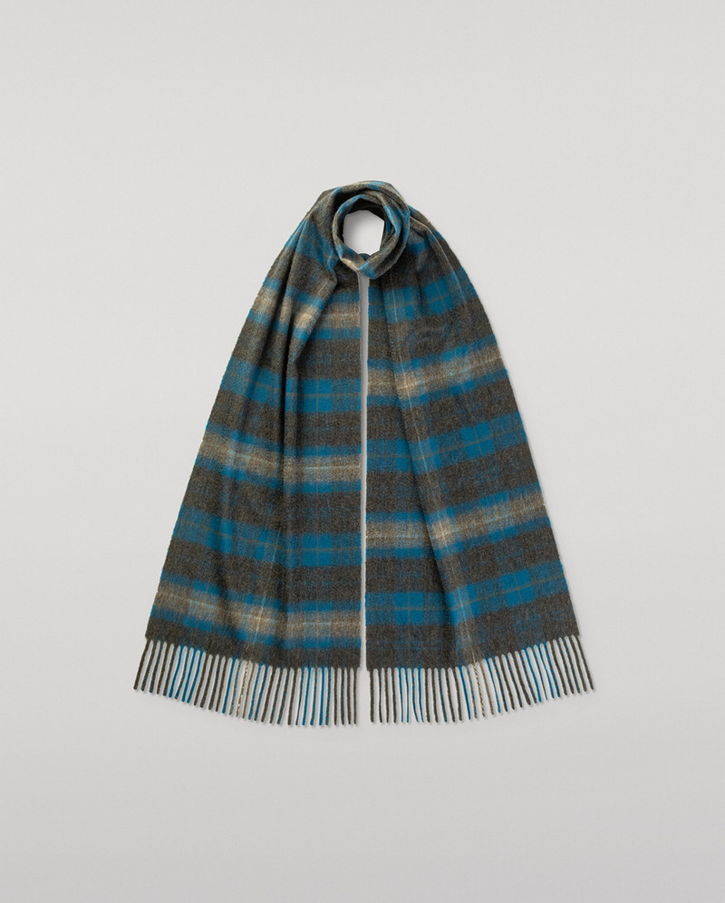 Plaid Charcoal Cashmere Scarf 1