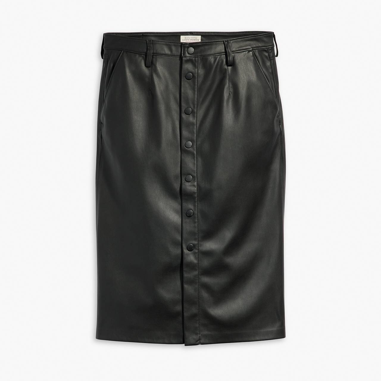 FAUX LEATHER ICON PENCIL SKIRT - 1