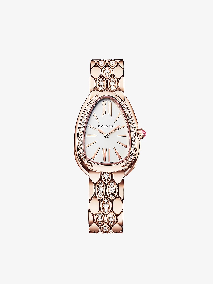 Serpenti Seduttori 18ct rose-gold and brilliant-cut diamond quartz watch - 1