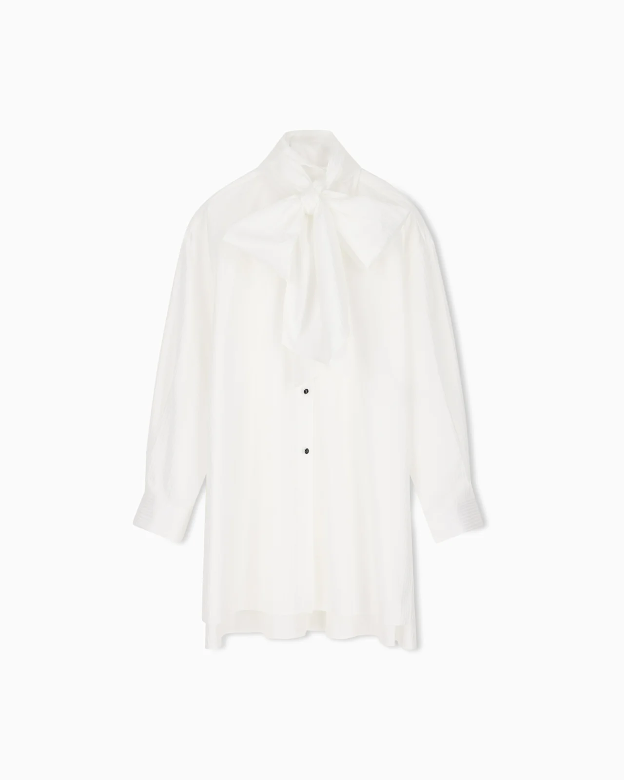 OVERSIZED STRIPED SHIRT WITH BOW - 1