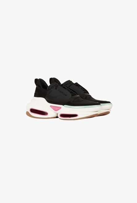Black leather, suede and nylon B-Bold low-top sneakers with straps - 7