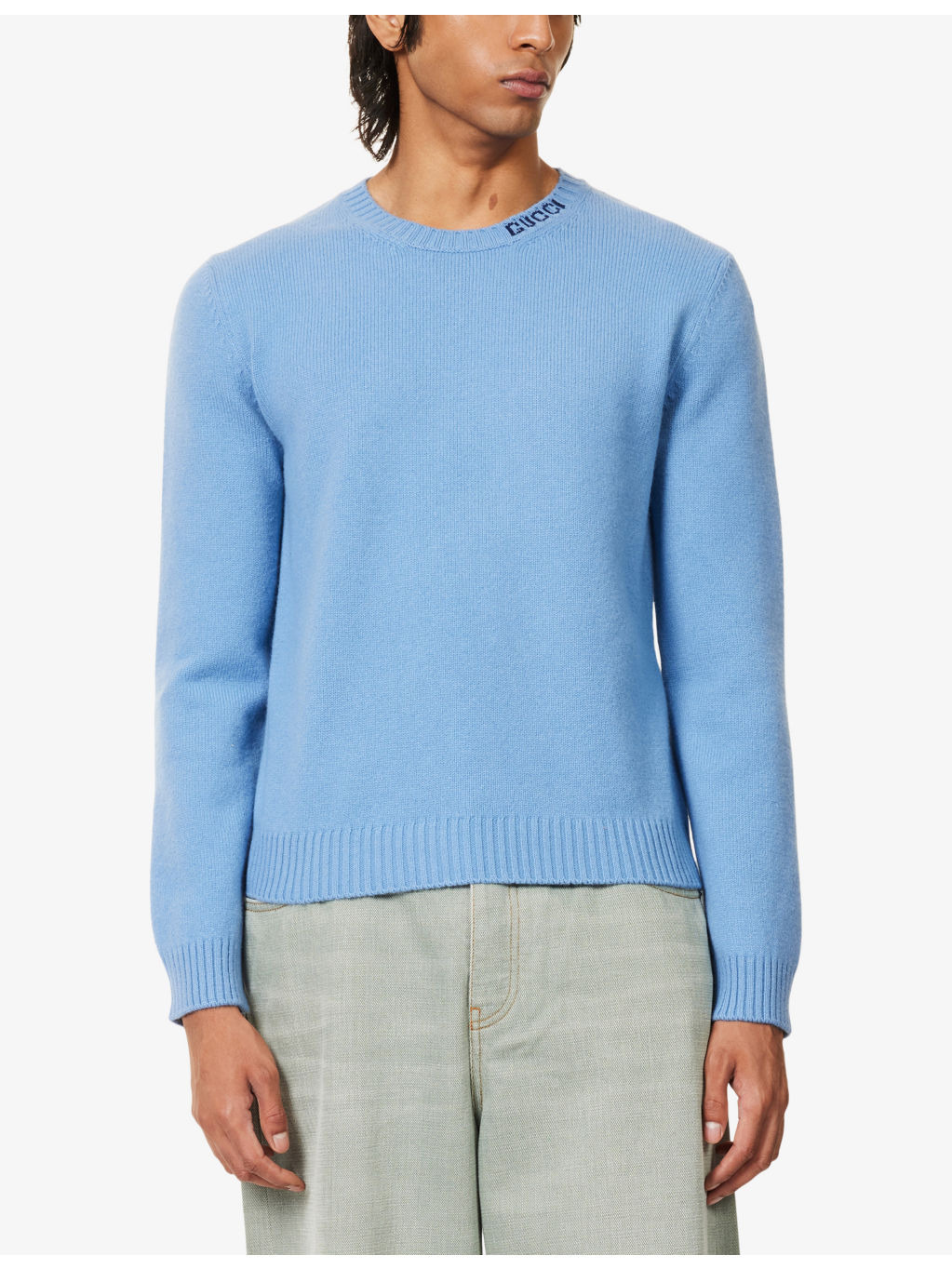 Logo-Embroidered Crewneck Knitted Wool Jumper - 3