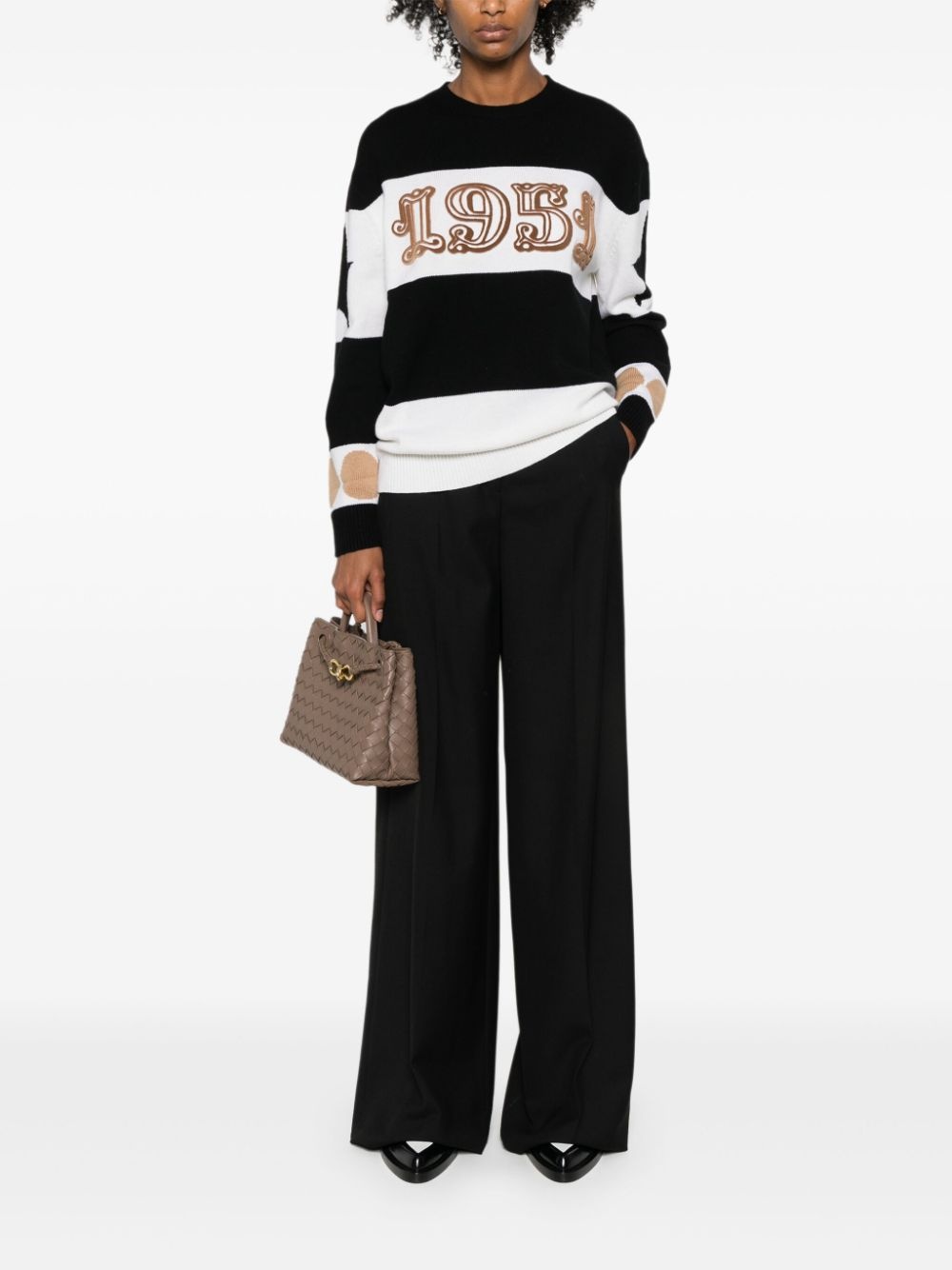 flocked-motif knitted jumper - 2