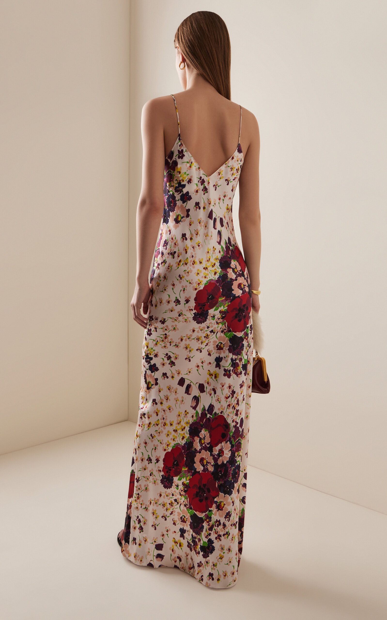 Exclusive Riviera Lace-Detailed Floral Silk Dress floral - 4