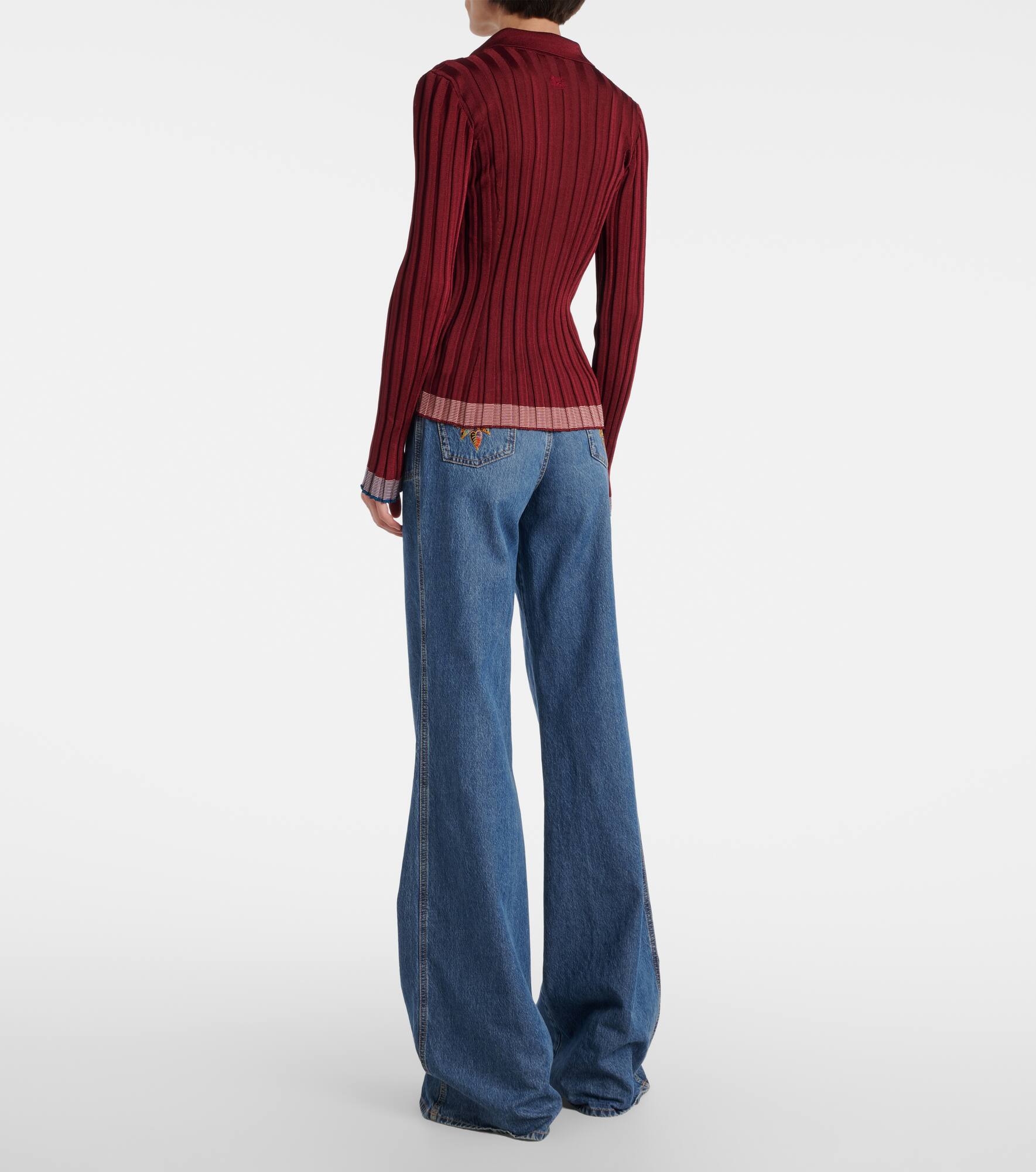 Ribbed-knit polo sweater - 3