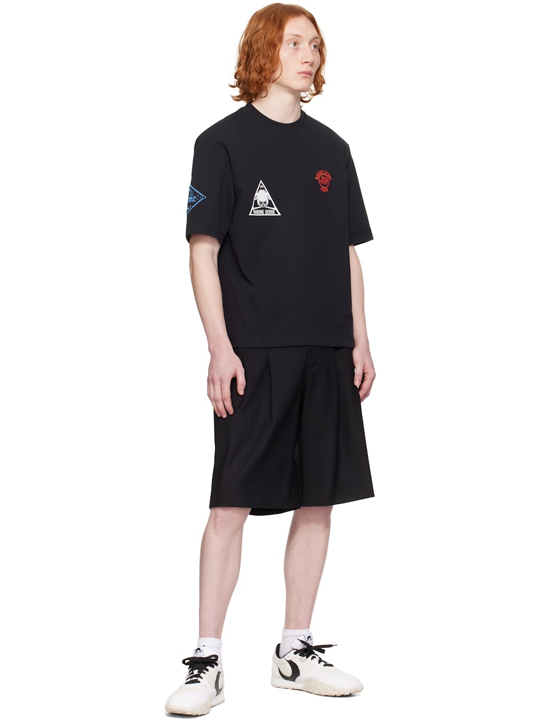 Black Virgin Wool Twill Shorts - 4