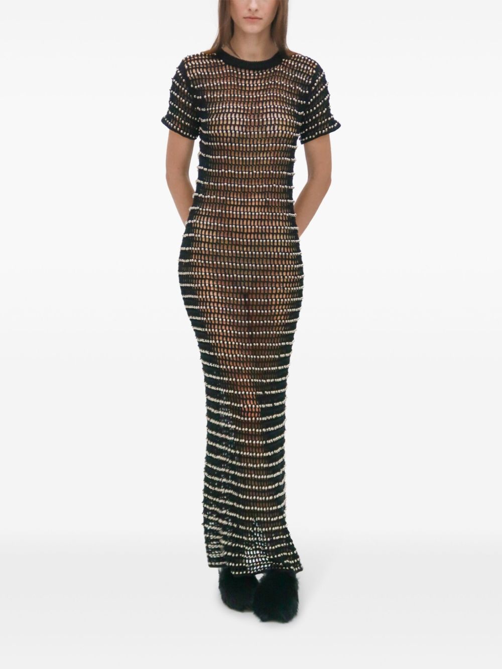 beaded crochet maxi dress - 2