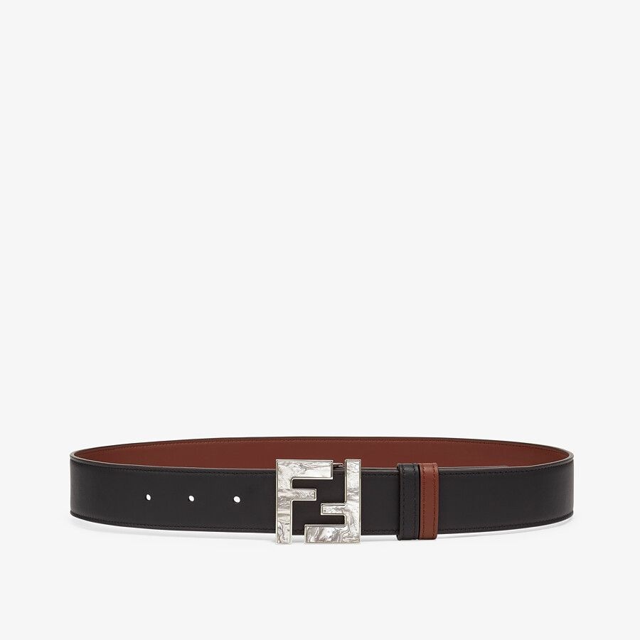 Black leather belt - 1