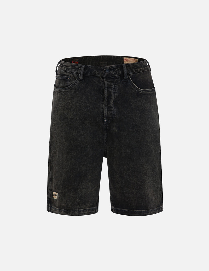 SEAGULL AND KAMON PRINT MULTI-POCKET RELAX FIT DENIM SHORTS 1