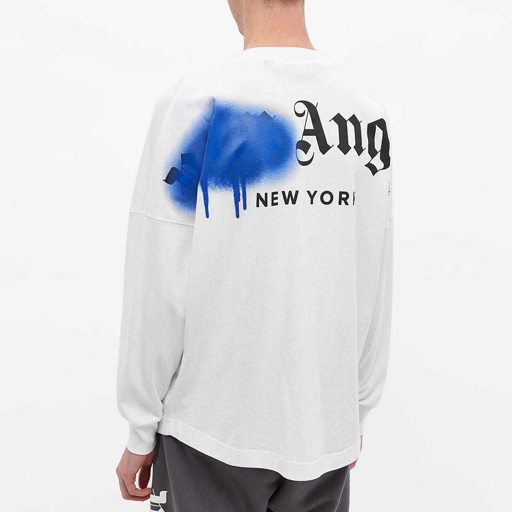 Palm Angels Long Sleeve New York Sprayed Back Print Tee - 5