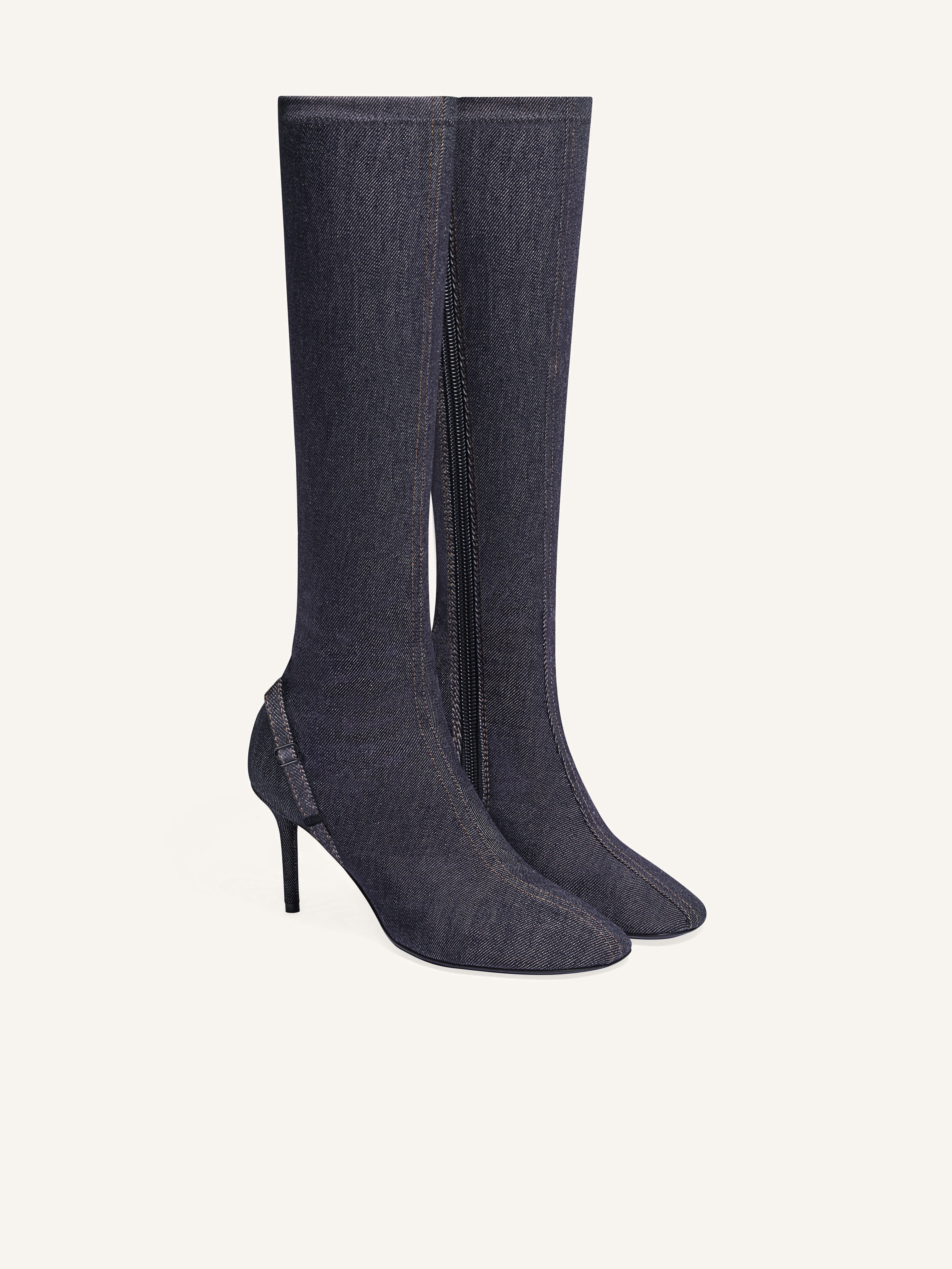 OBLIQUE DENIM BOOTS - 2