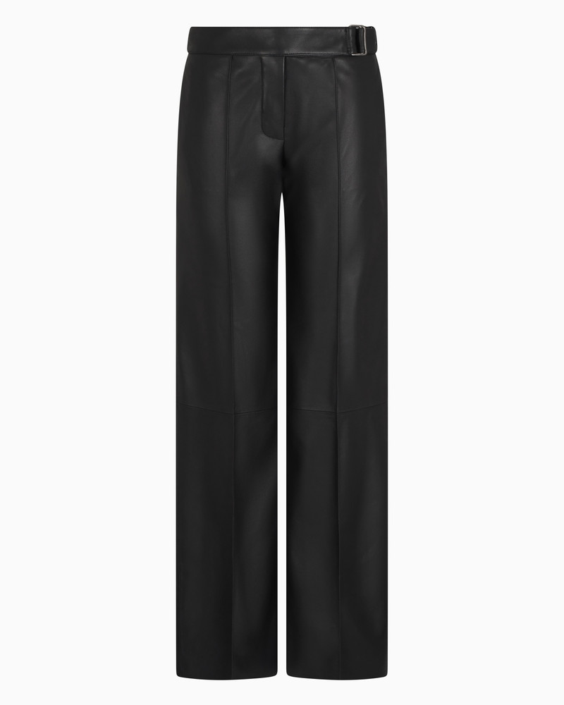 GLOVE-QUALITY LAMBSKIN NAPPA LEATHER PALAZZO TROUSERS 1