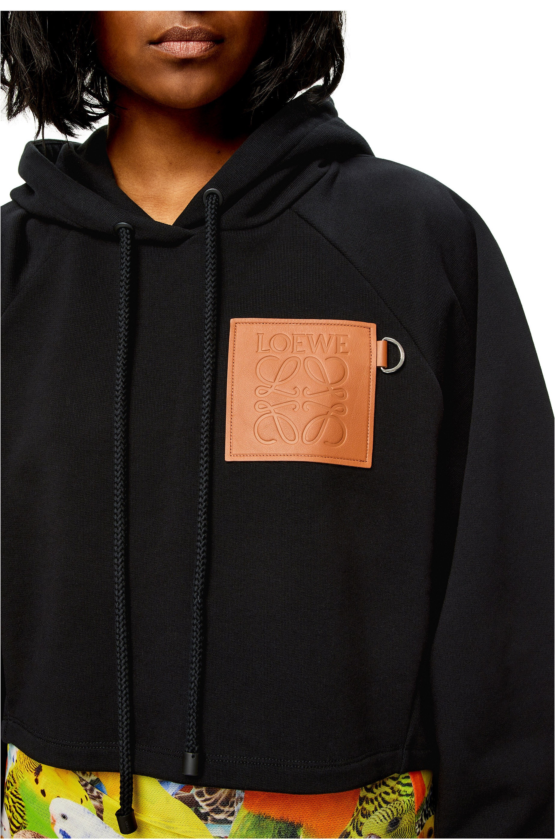 Anagram cropped hoodie in cotton - 5