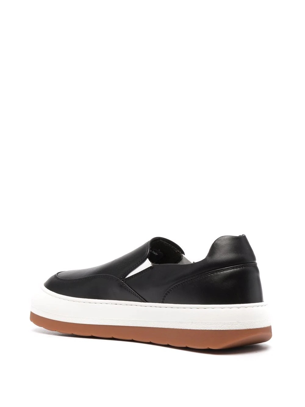 panelled slip-on leather sneakers - 3
