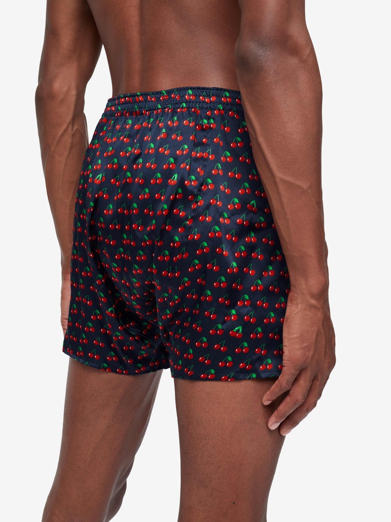 Men's Classic Fit Boxers Brindisi 77 Silk Satin Navy - 7