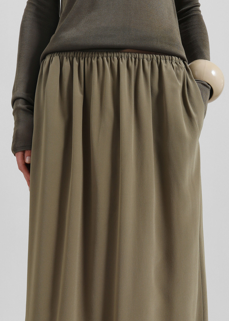 Sibena Silk Maxi Skirt - Khaki 5
