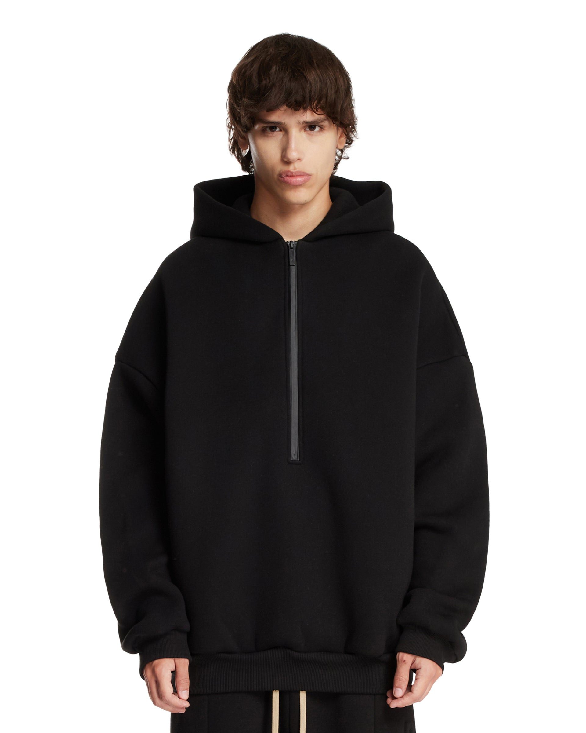 Black Half-Zip Hoodie - 1