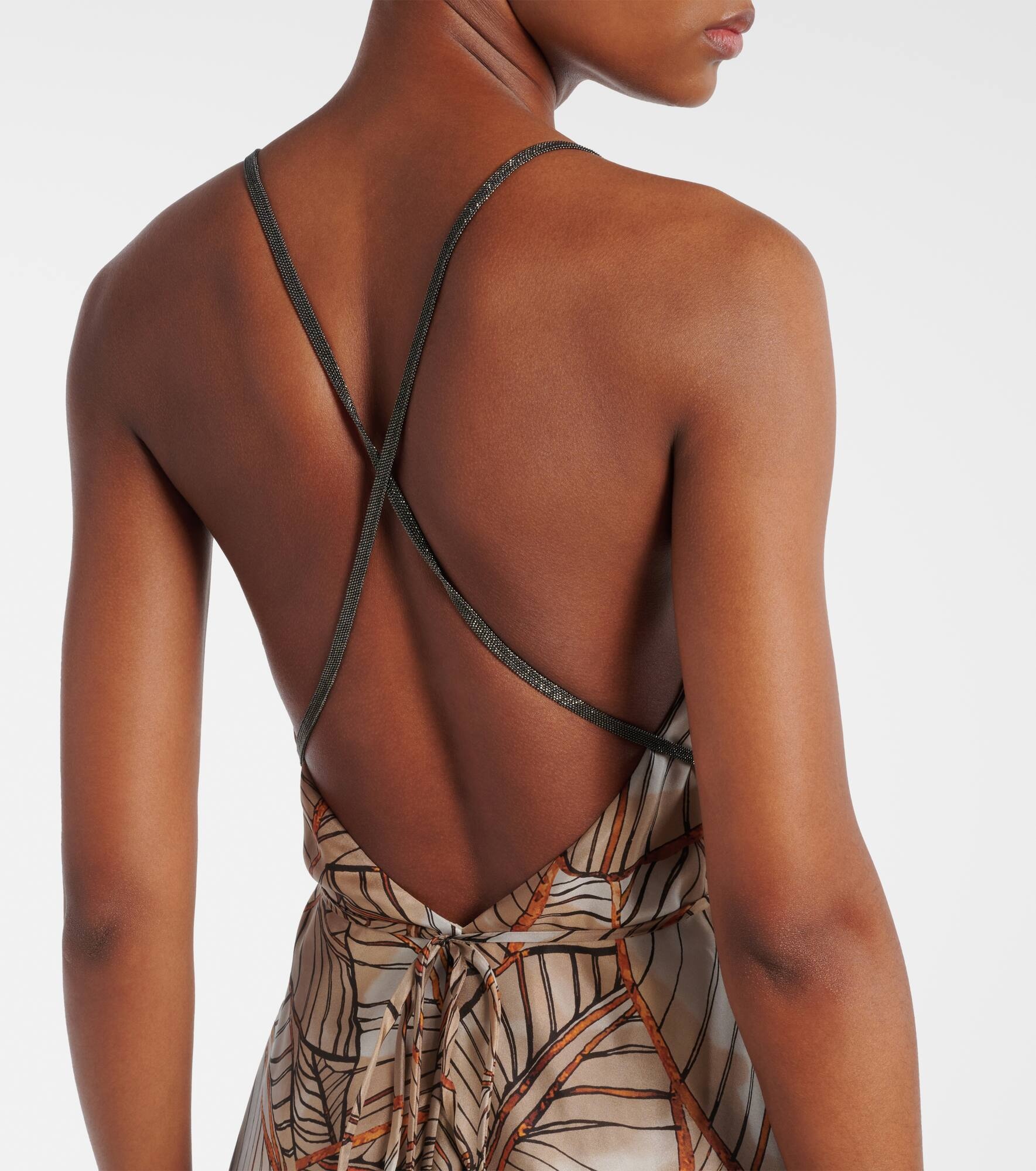 Printed silk maxi dress - 6