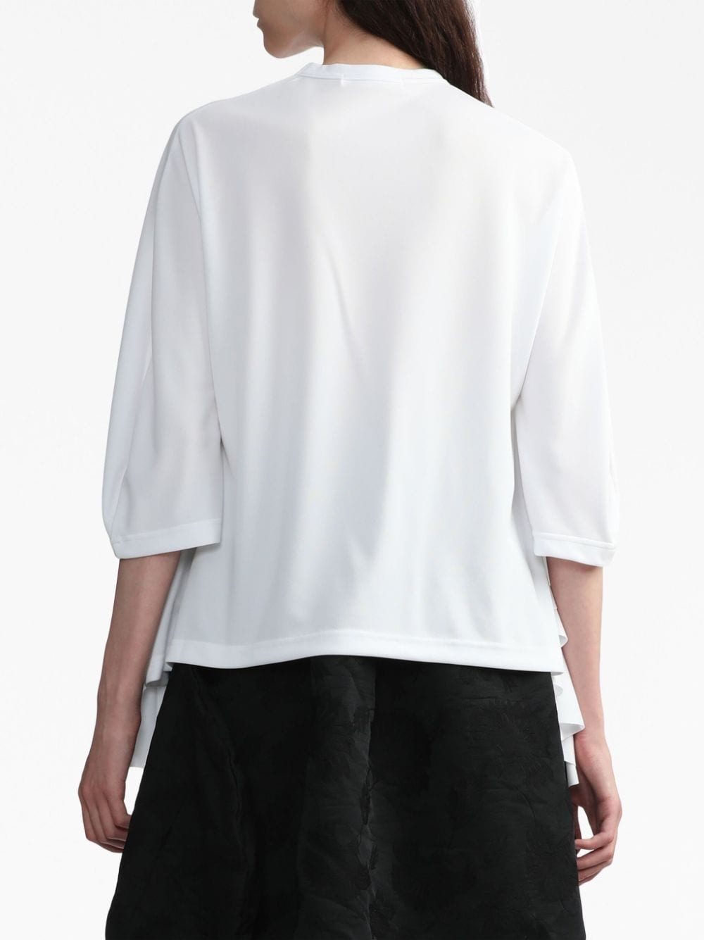 draped-detail crew-neck blouse - 4
