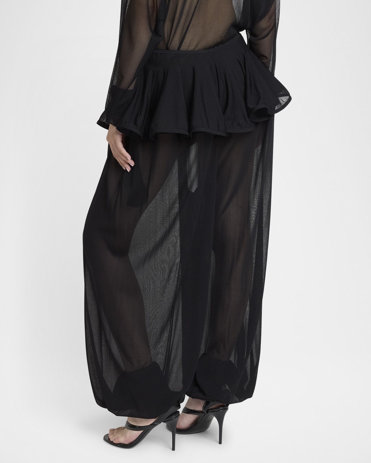 Alaïa Sheer Peplum Pants | neimanmarcus | REVERSIBLE