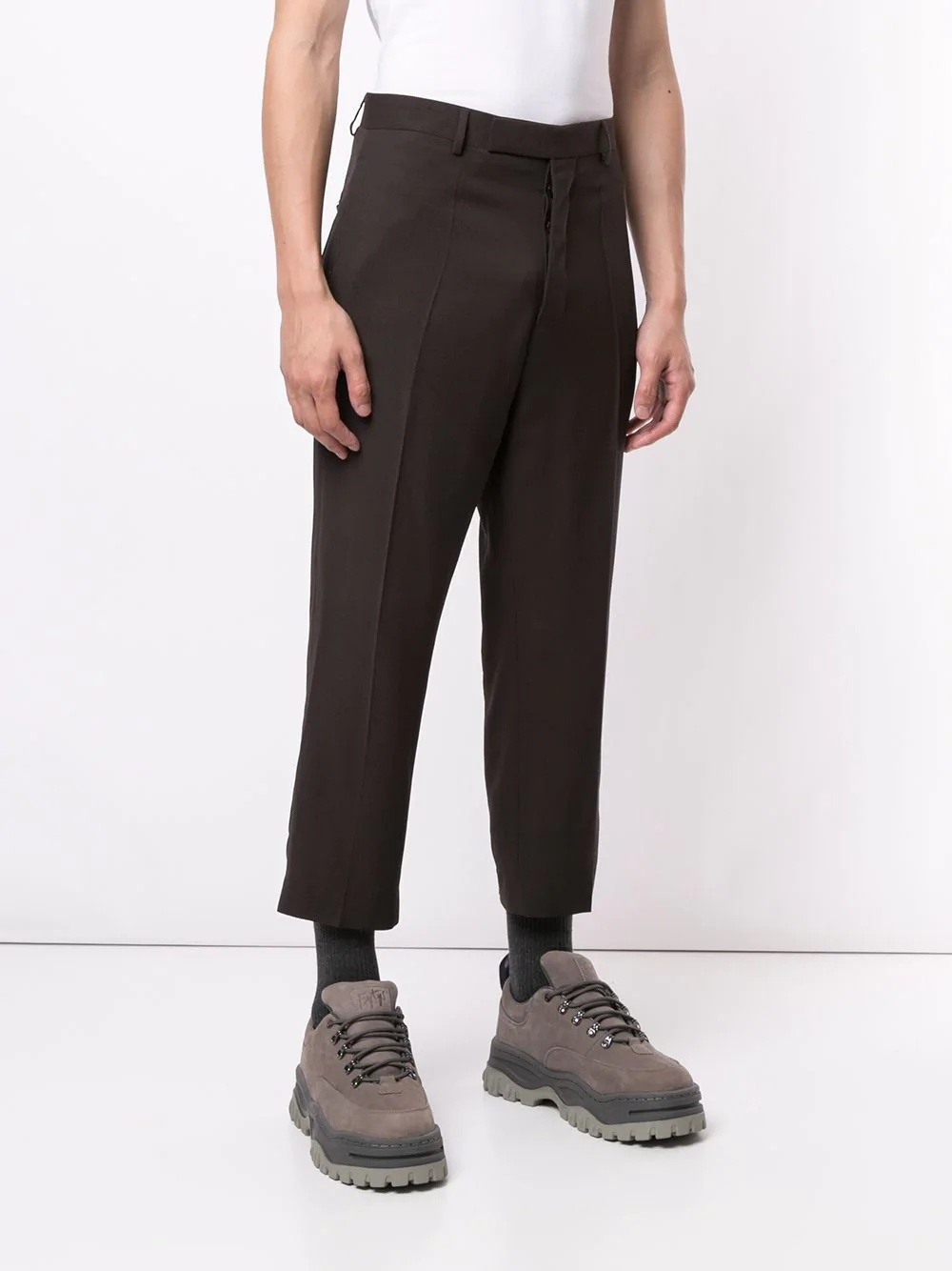 high-waisted cropped trousers - 3