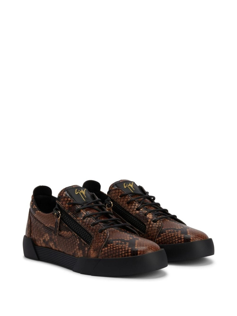 Giuseppe Zanotti Frankie snakeskin-print 가죽 운동화 outlook