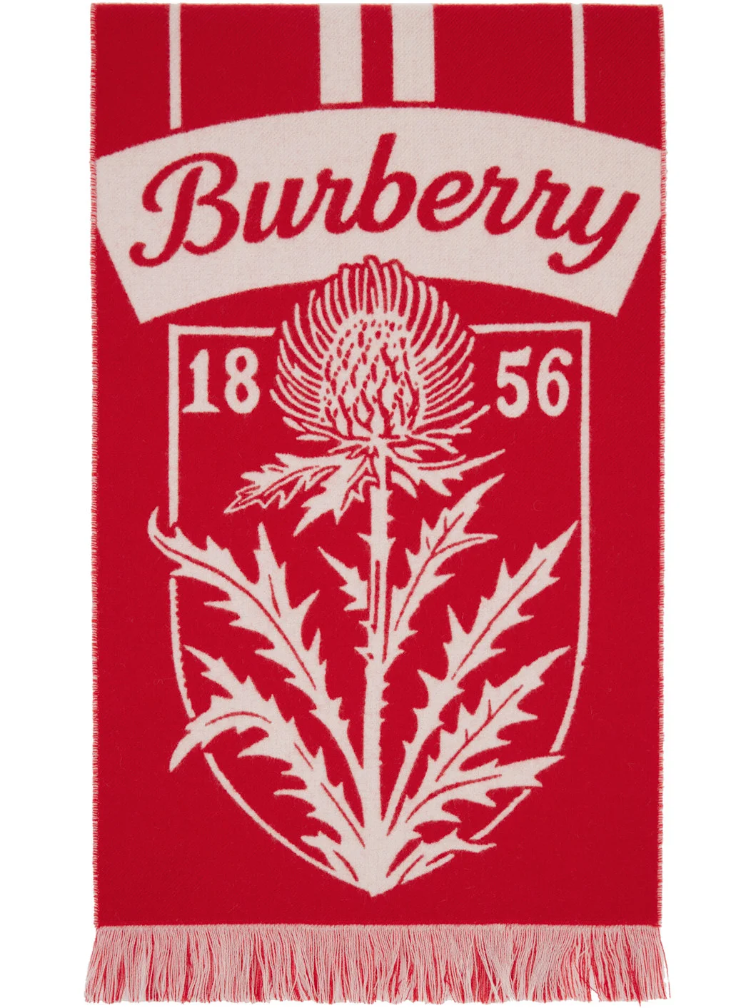 Red Thistle Shield Wool Scarf - 1