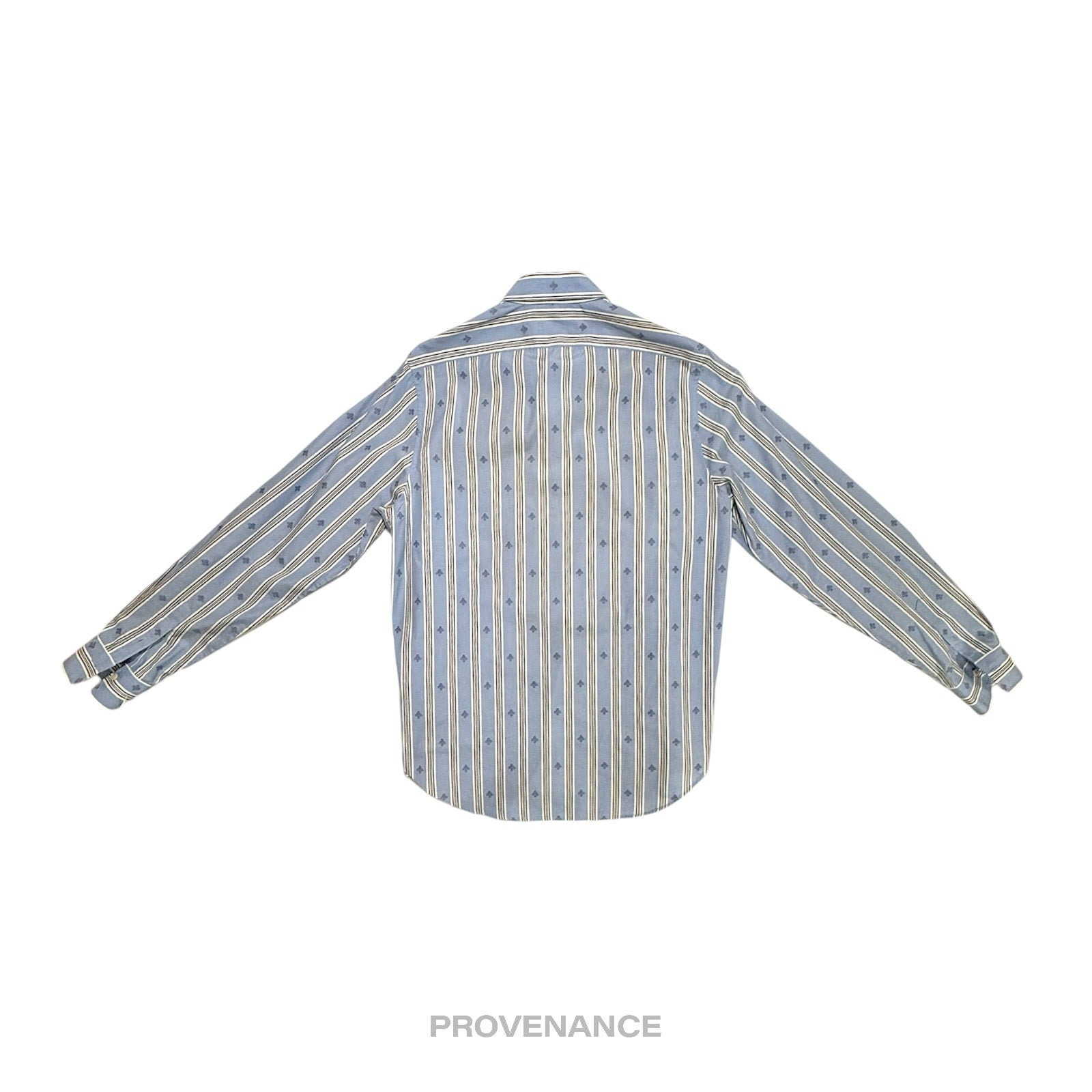 Gucci Fil Coupe Shirt - Blue Bee Stripe 38 15 - 2