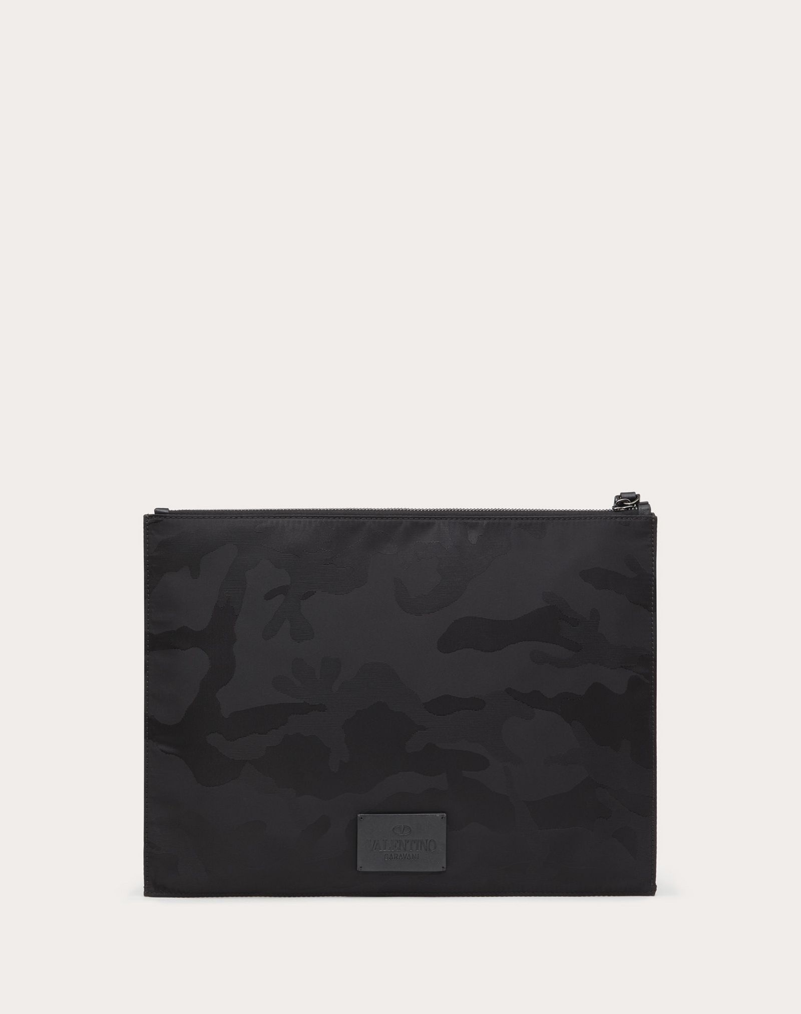 LARGE NYLON CAMOUFLAGE NOIR CLUTCH - 3