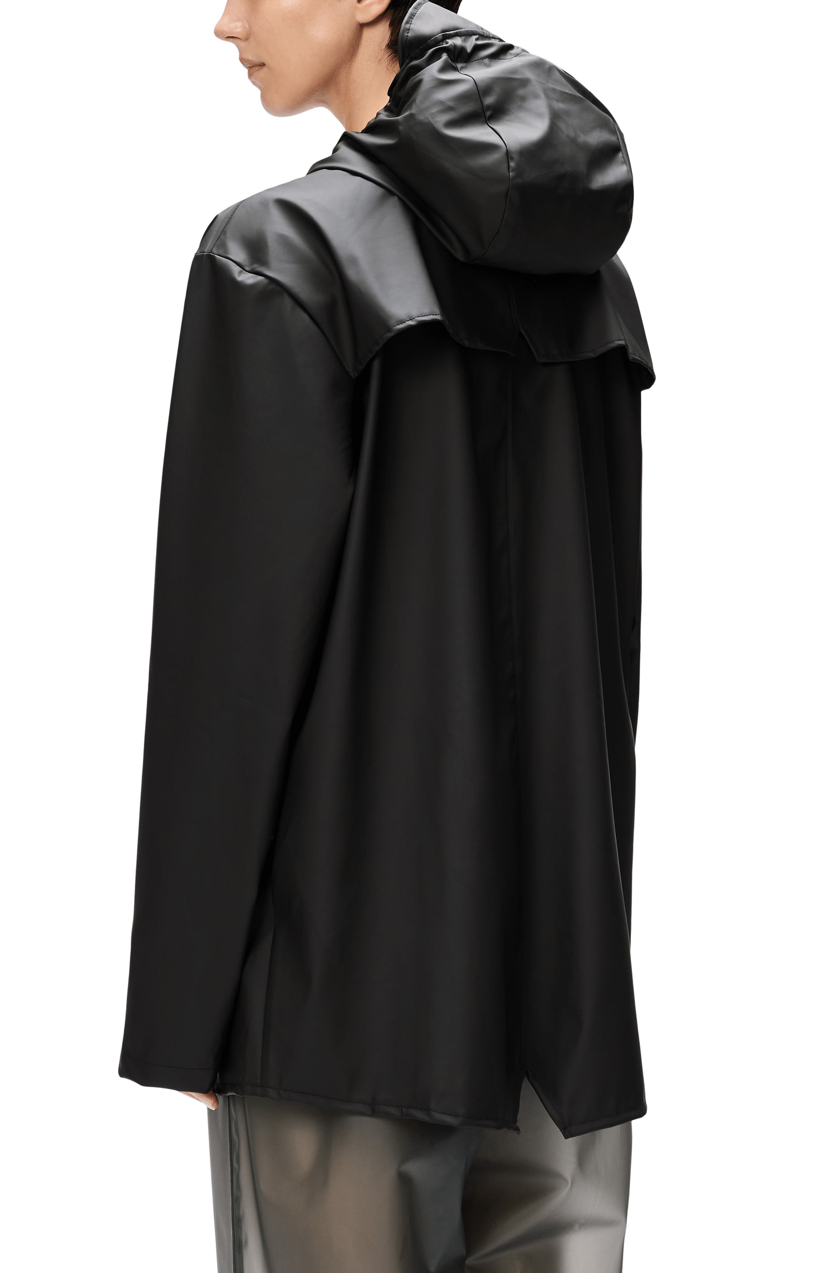 Rains Gender Inclusive Lightweight Hooded Waterproof Rain Jacket in Black at Nordstrom - 2