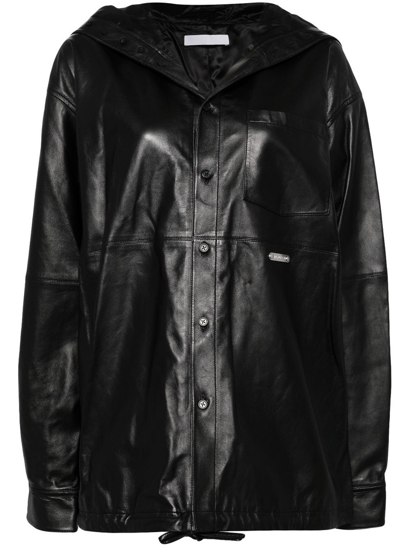 leather hoodie shirt 1