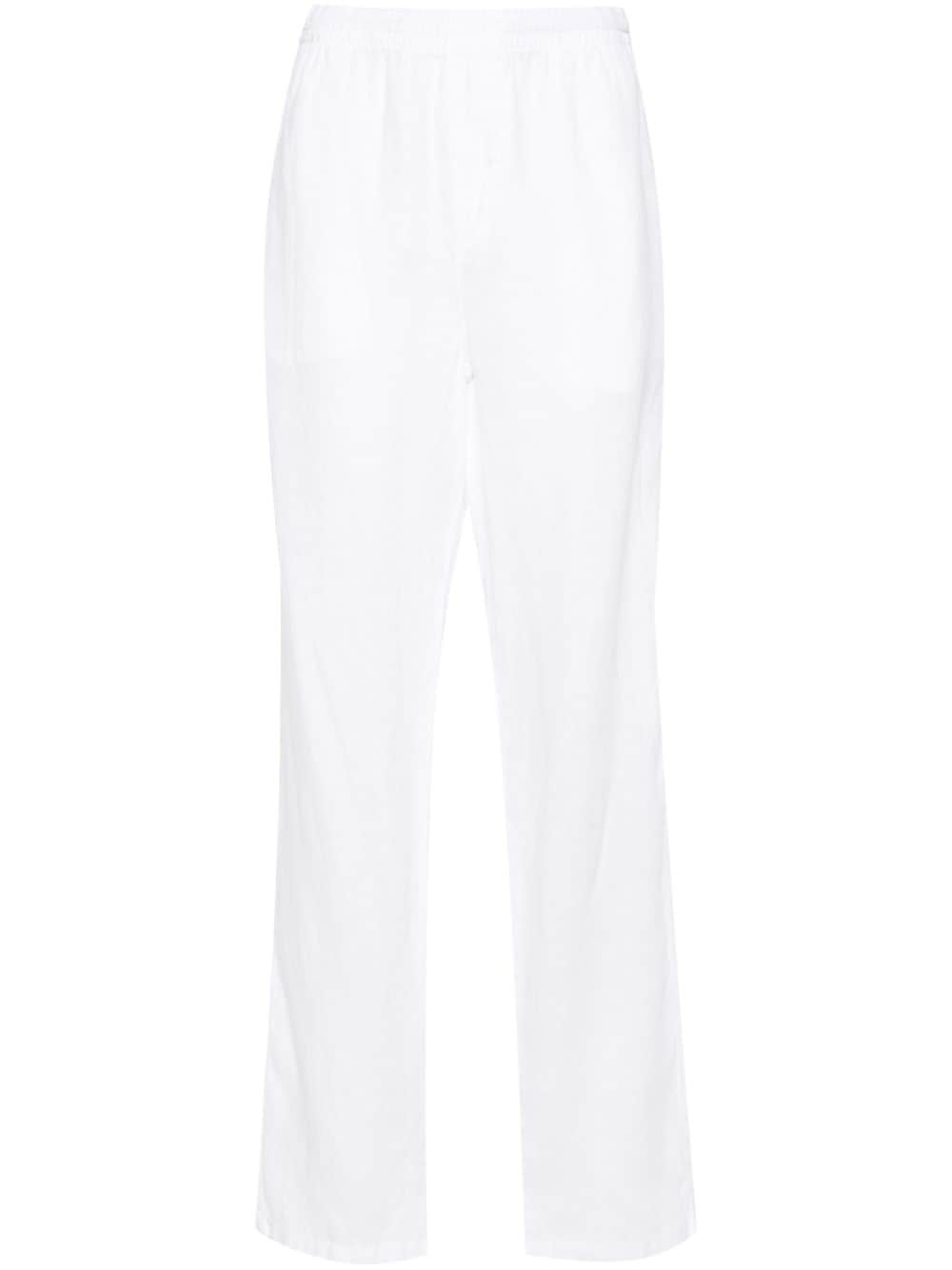 linen straight trousers - 1