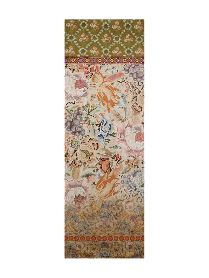 floral-pattern rectangular-shape scarf 1