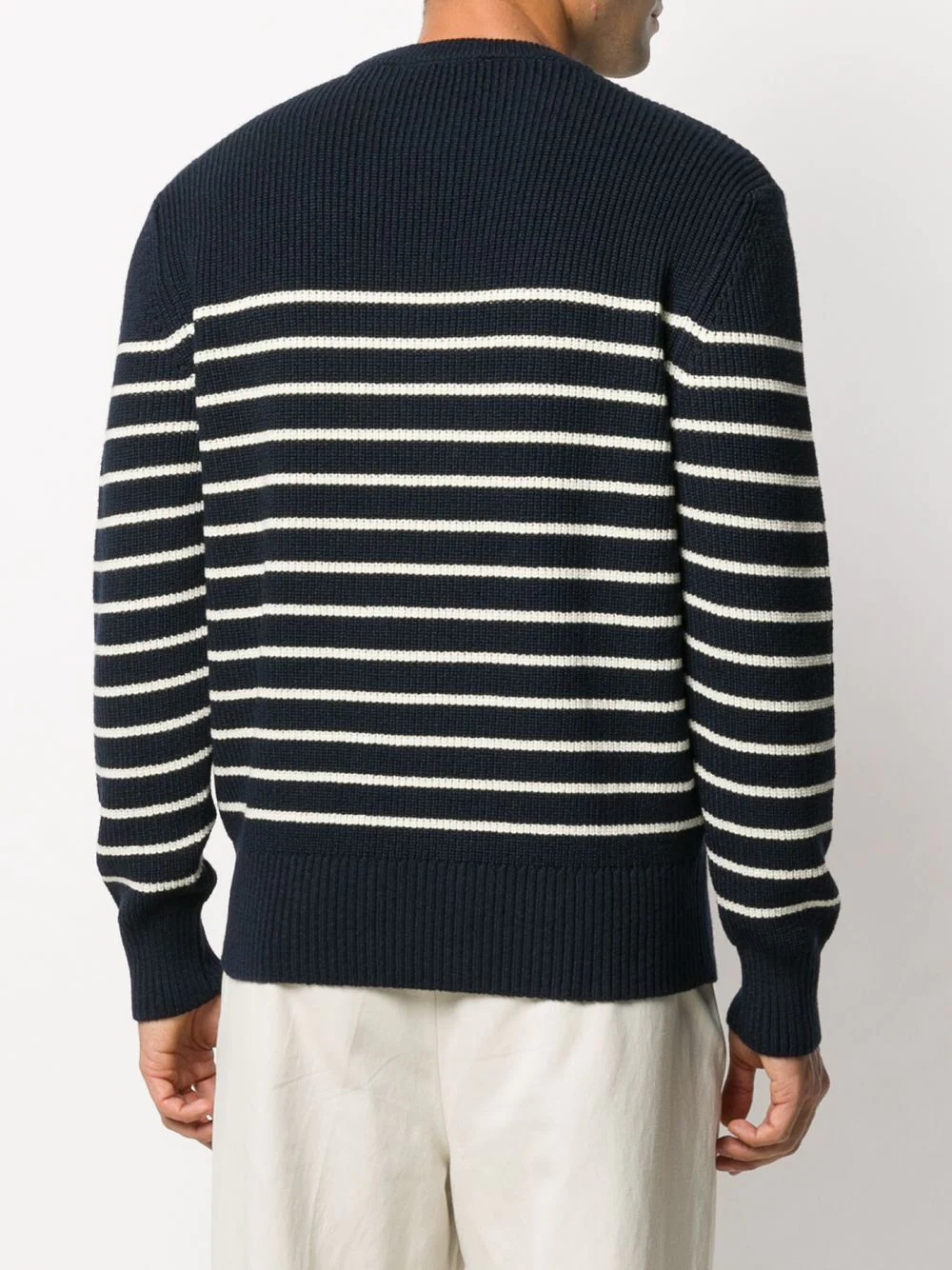 rib-knit striped jumper - 4