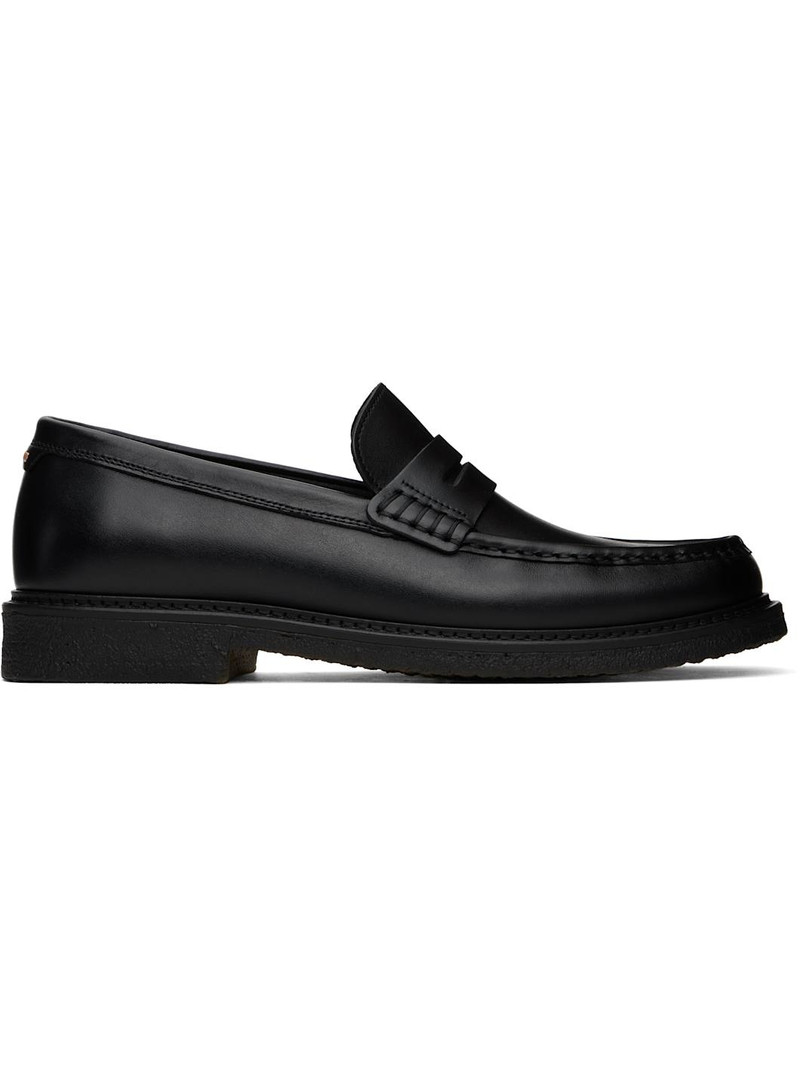 Black Polished-Leather Loafers 1