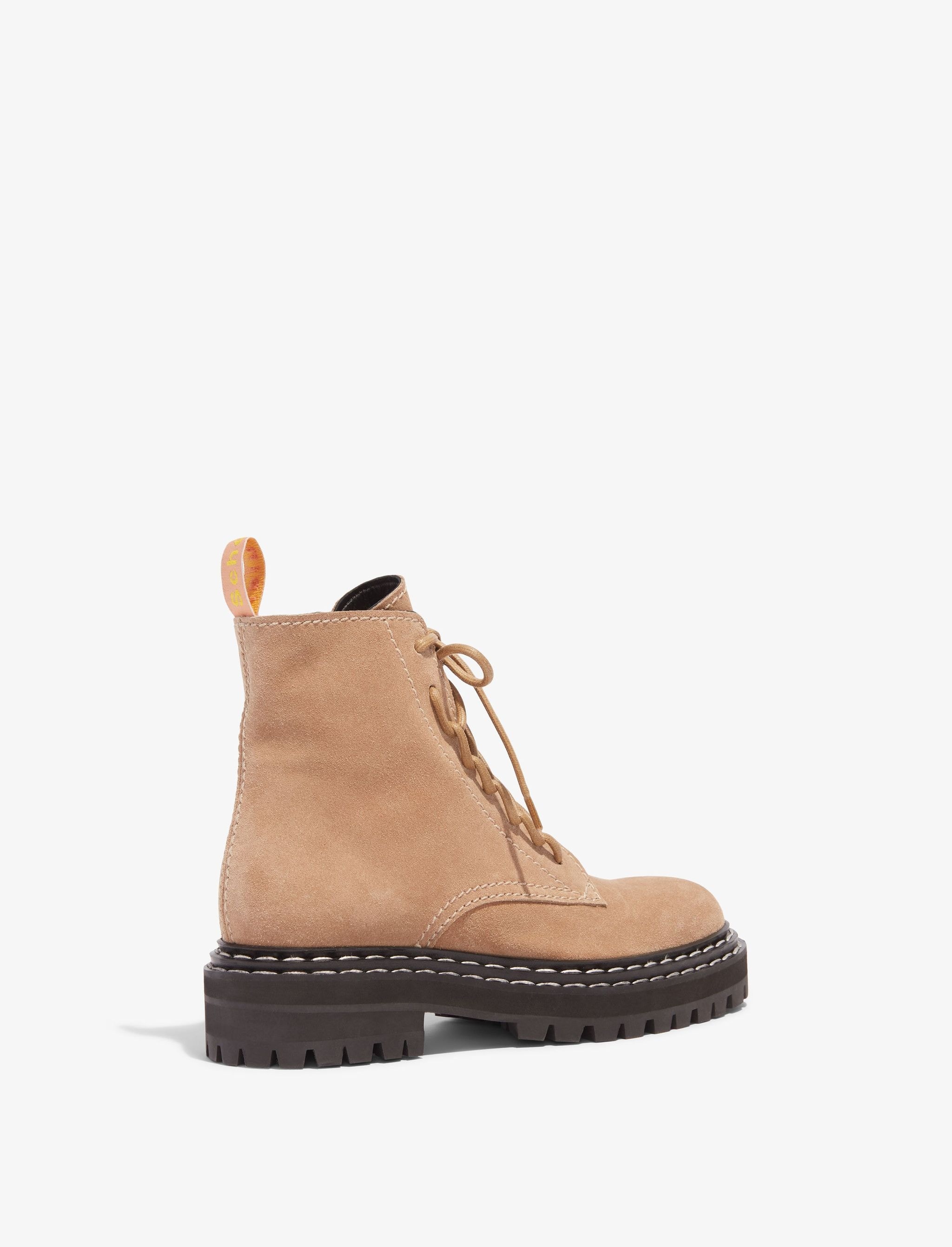 Suede Lug Sole Combat Boots - 3