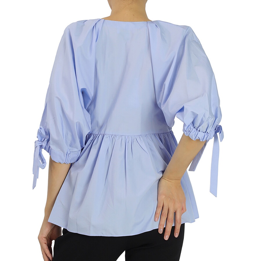 3.1 Phillip Lim Ladies Blue V Neck Cotton Poplin Top - 5