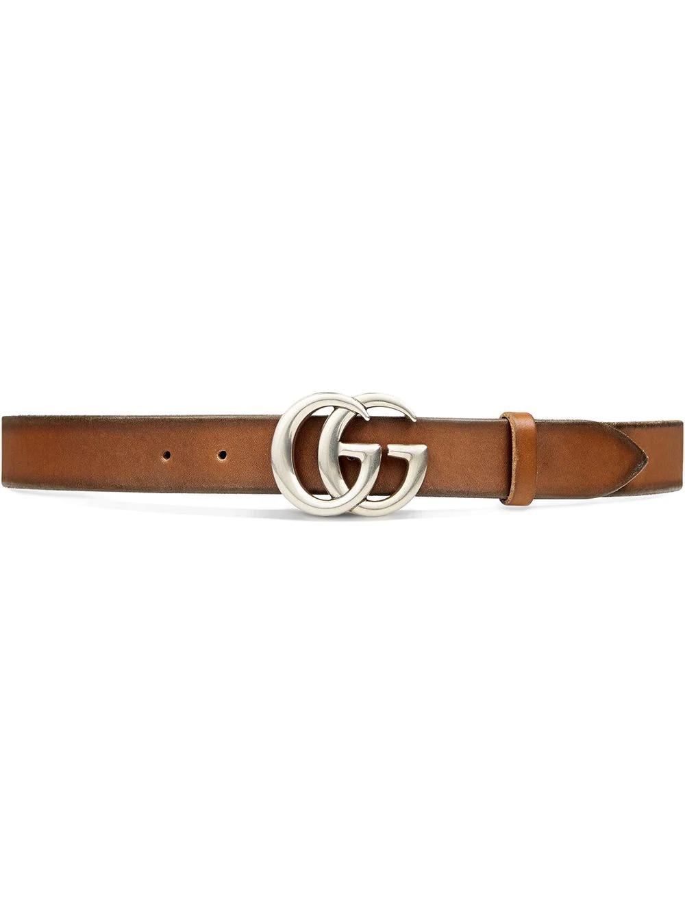 Leather belt with Double G buckle - 1